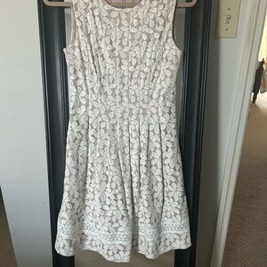 Eliza J White Sleeveless Fit and Flare Midi Dress for Cocktail